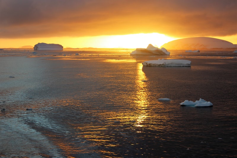 Antarctica ocean and icebergs