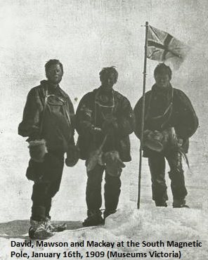 Mawson at the South Magnetic Pole on the Nimrod Expedition